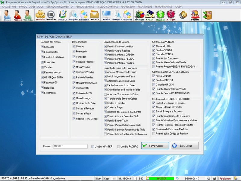 TELA DO PROGRAMA OS VIDRA�ARIA 4.7