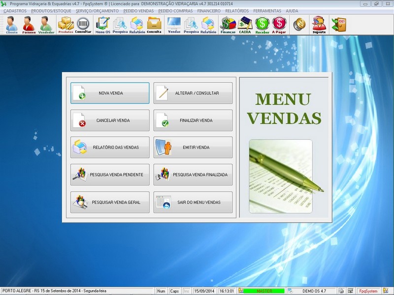 TELA DO PROGRAMA OS VIDRA�ARIA 4.7