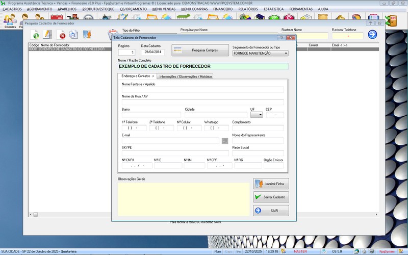 Programa OS Assist�ncia T�cnica 5.0 Plus