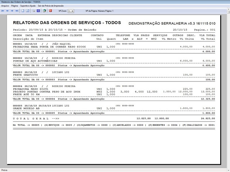Imagem do Programa Serralheria, Agendamento e Financeiro 5.3 Plus