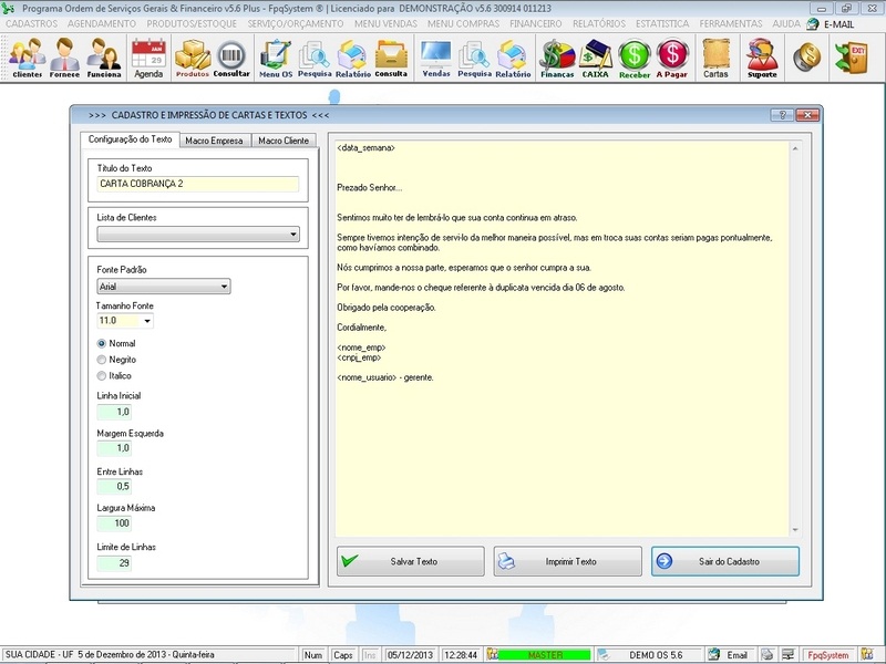 Imagens do Programa Servi�os Gerais v5.6 Plus