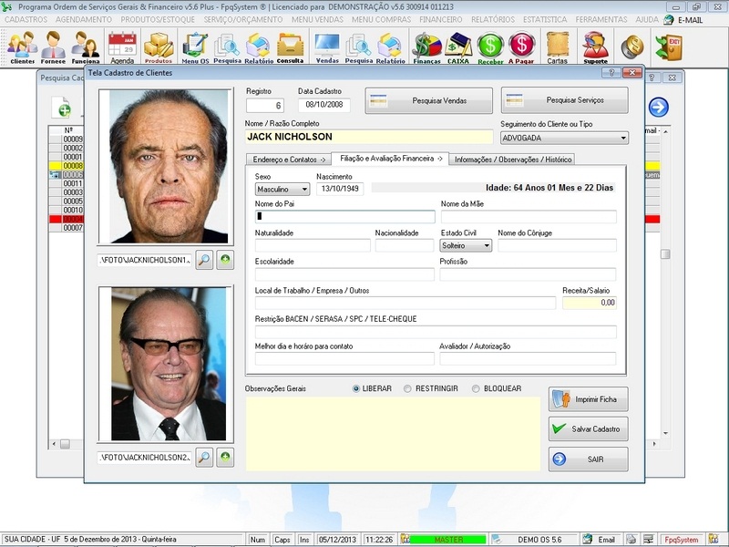 Imagens do Programa Servi�os Gerais v5.6 Plus
