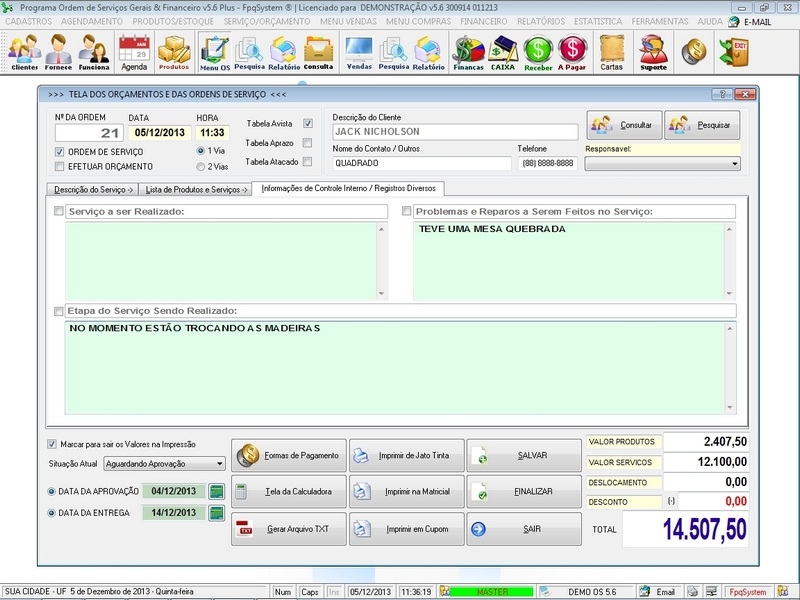 Imagens do Programa Servi�os Gerais v5.6 Plus