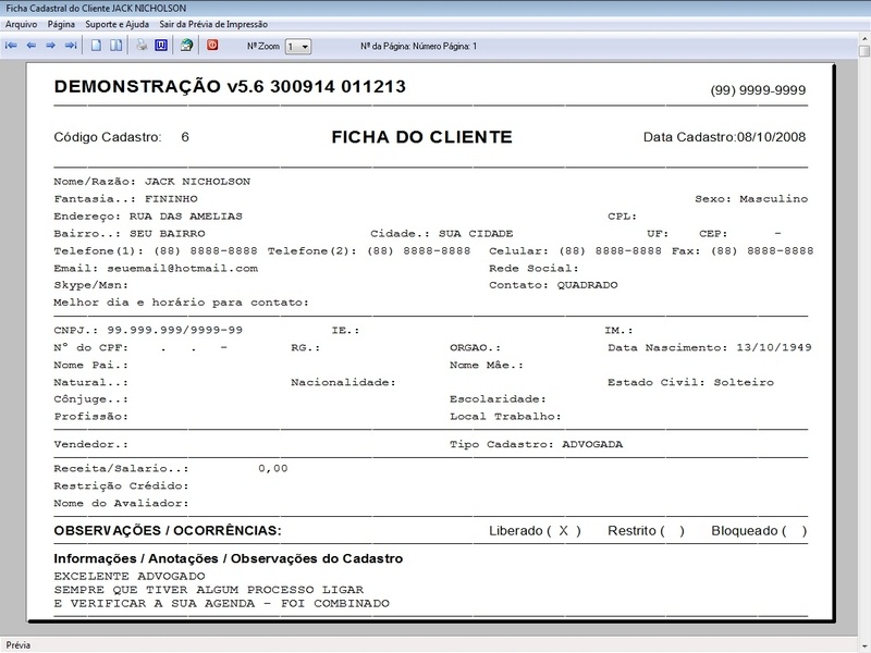 Imagens do Programa Servi�os Gerais v5.6 Plus