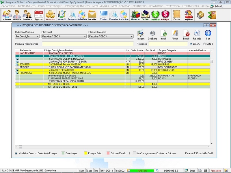 Imagens do Programa Servi�os Gerais v5.6 Plus
