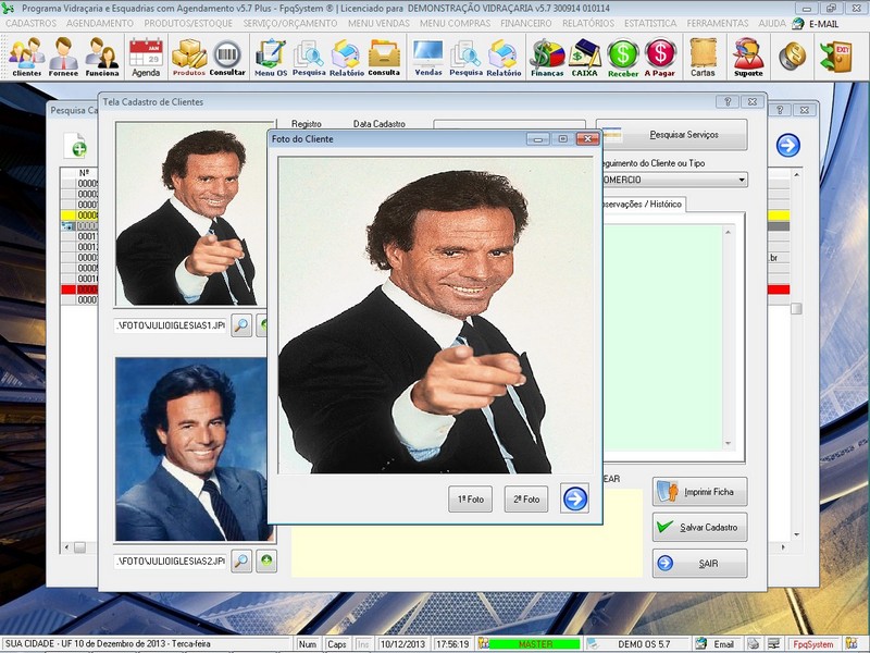 Imagens do Programa Vidra�aria e Esquadria v5.7 Plus