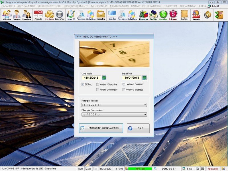 Imagens do Programa Vidra�aria e Esquadria v5.7 Plus