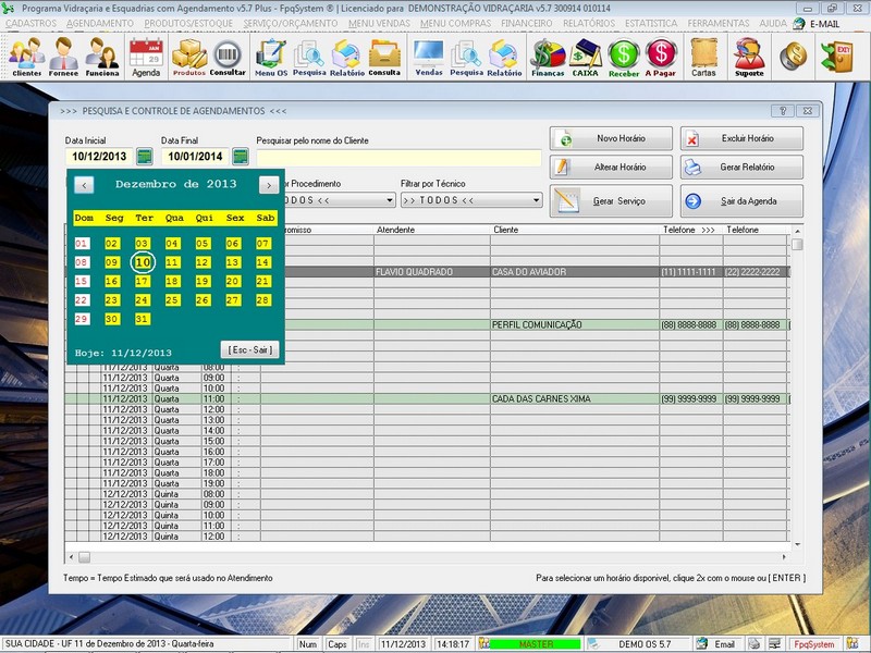 Imagens do Programa Vidra�aria e Esquadria v5.7 Plus