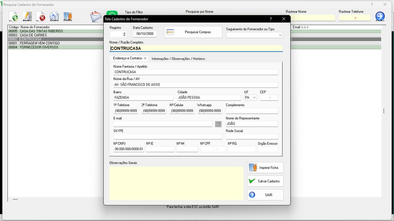 Imagem do Programa Serralheria, Agendamento e Financeiro 6.3 Plus
