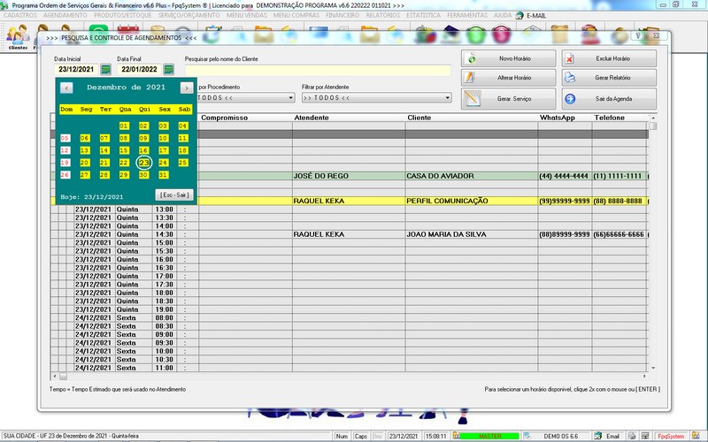 Imagens do Programa Servi�os Gerais v6.6 Plus