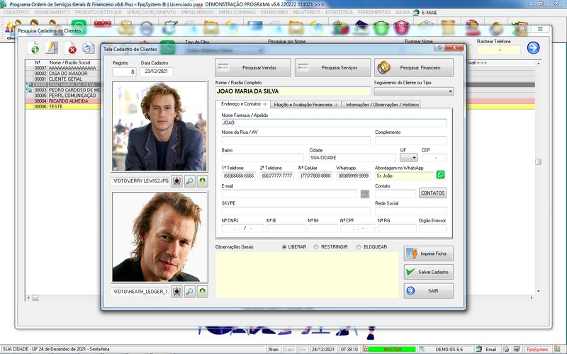 Imagens do Programa Servi�os Gerais v6.6 Plus