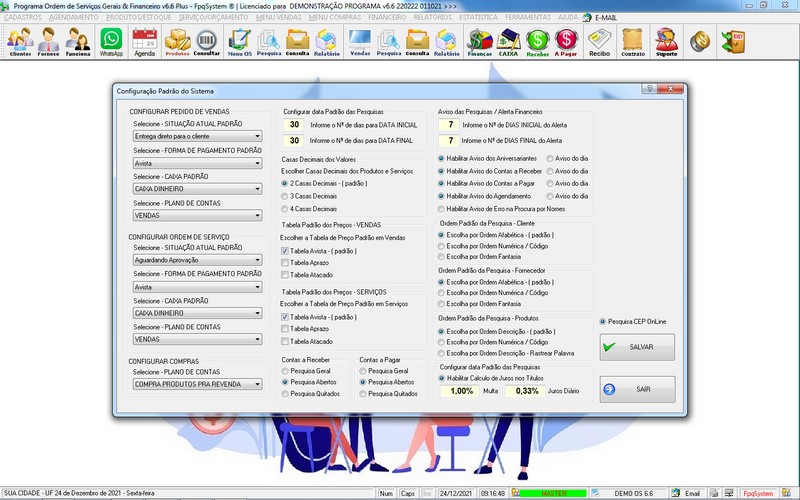 Imagens do Programa Servi�os Gerais v6.6 Plus