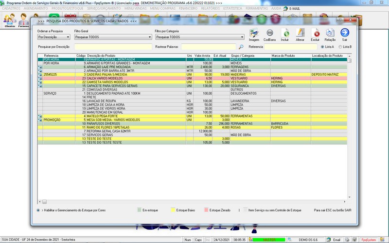 Imagens do Programa Servi�os Gerais v6.6 Plus