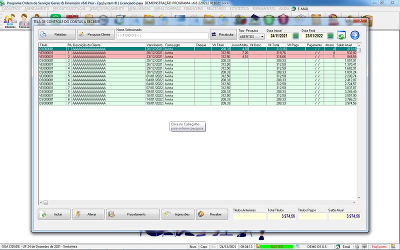 Imagens do Programa Servi�os Gerais v6.6 Plus