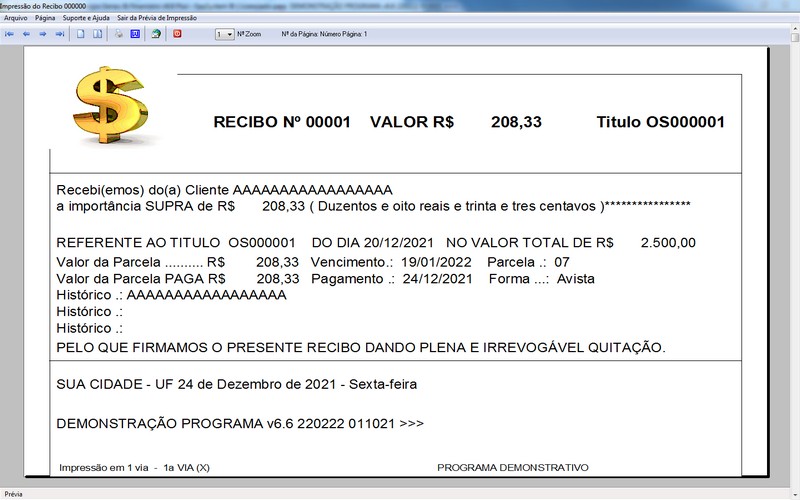 Imagens do Programa Servi�os Gerais v6.6 Plus