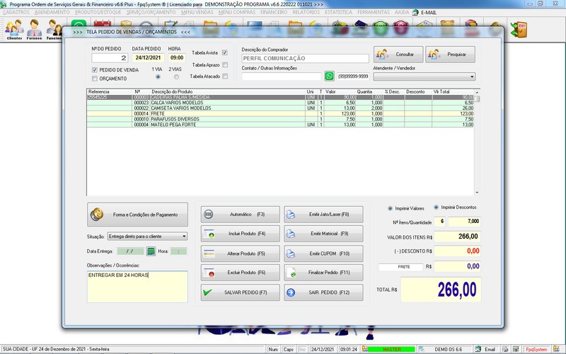 Imagens do Programa Servi�os Gerais v6.6 Plus