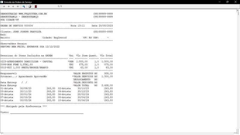 Imagens do Programa Vidra�aria e Esquadria v6.7 Plus