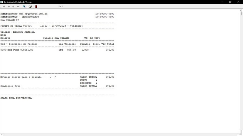 Imagens do Programa Vidra�aria e Esquadria v6.7 Plus
