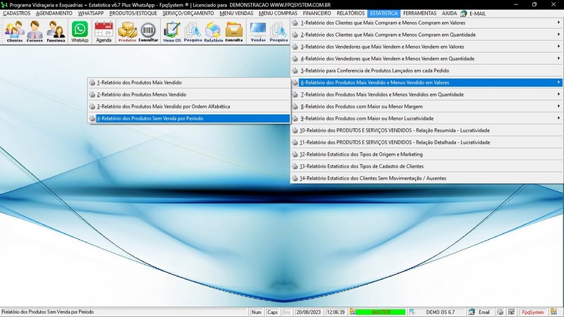 Imagens do Programa Vidra�aria e Esquadria v6.7 Plus