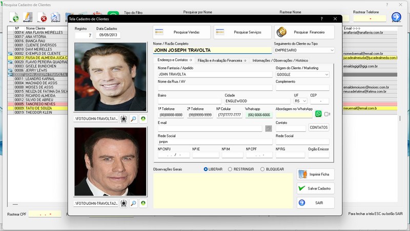 Imagens do Programa Vidra�aria e Esquadria v6.7 Plus