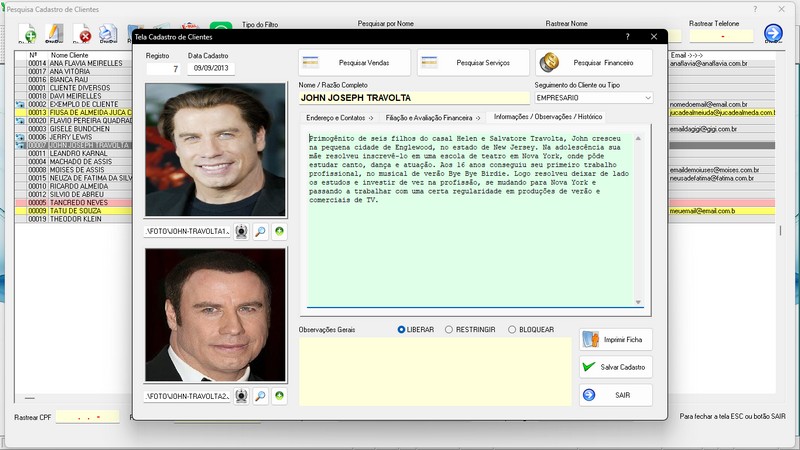 Imagens do Programa Vidra�aria e Esquadria v6.7 Plus