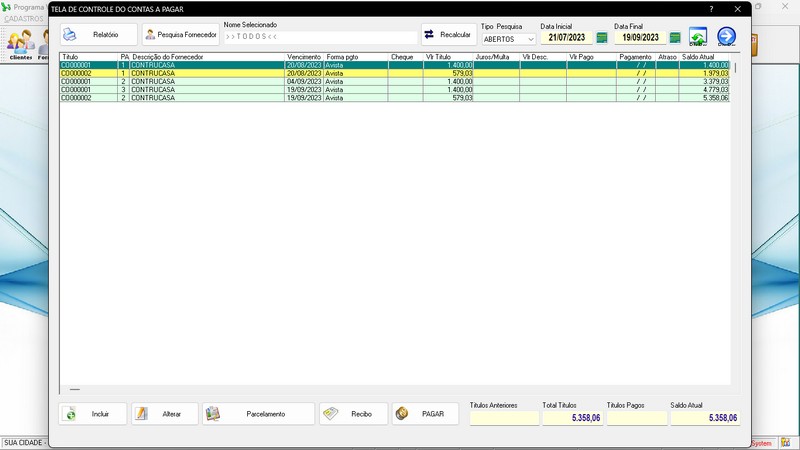 Imagens do Programa Vidra�aria e Esquadria v6.7 Plus