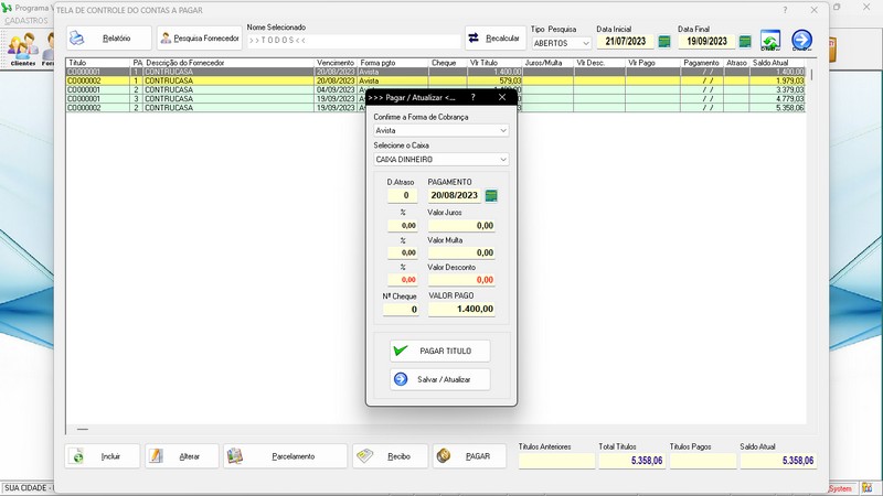 Imagens do Programa Vidra�aria e Esquadria v6.7 Plus