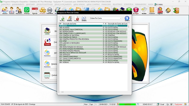 Imagens do Programa Vidra�aria e Esquadria v6.7 Plus