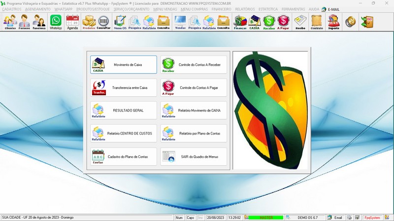 Imagens do Programa Vidra�aria e Esquadria v6.7 Plus