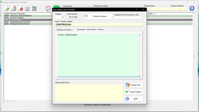 Imagens do Programa Vidra�aria e Esquadria v6.7 Plus