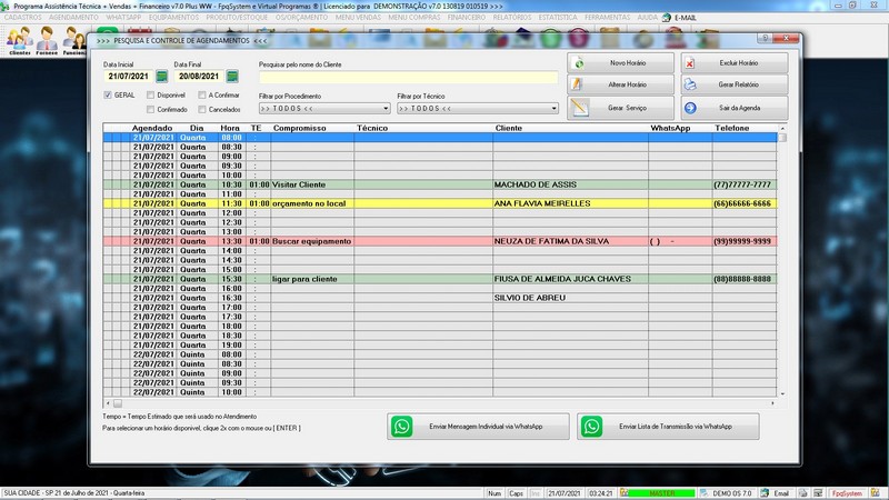 Programa OS Assist�ncia T�cnica 7.0 Plus