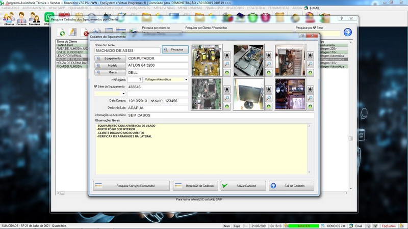 Programa OS Assist�ncia T�cnica 7.0 Plus