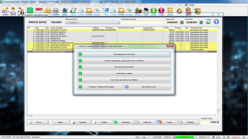 Programa OS Assist�ncia T�cnica 7.0 Plus