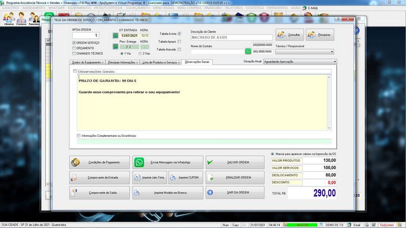 Programa OS Assist�ncia T�cnica 7.0 Plus