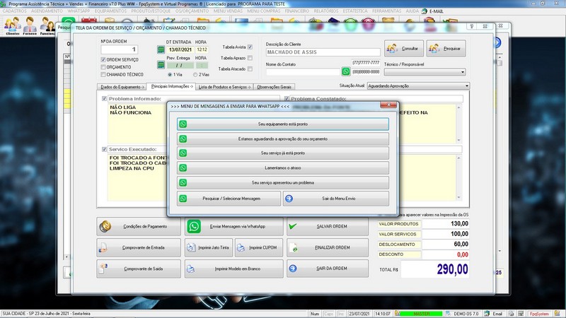 Programa OS Assist�ncia T�cnica 7.0 Plus