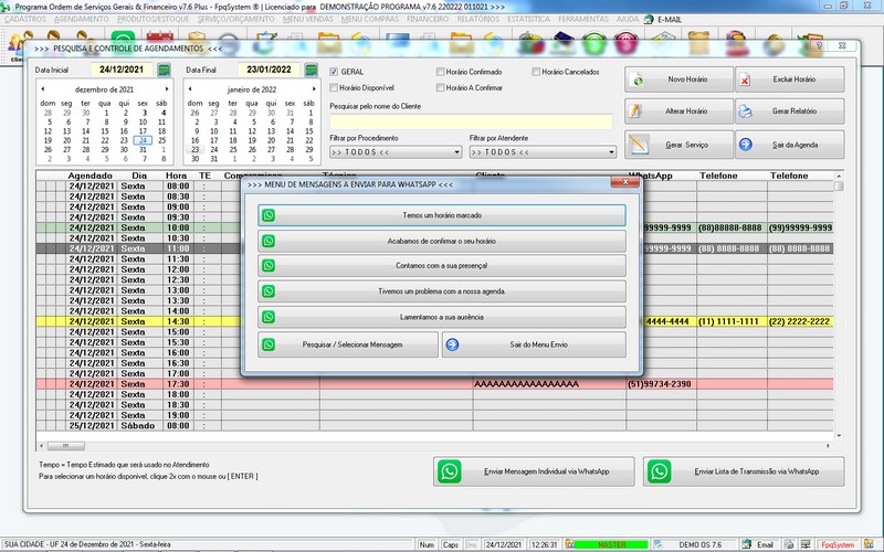 Imagens do Programa Servi�os Gerais v7.6 Plus