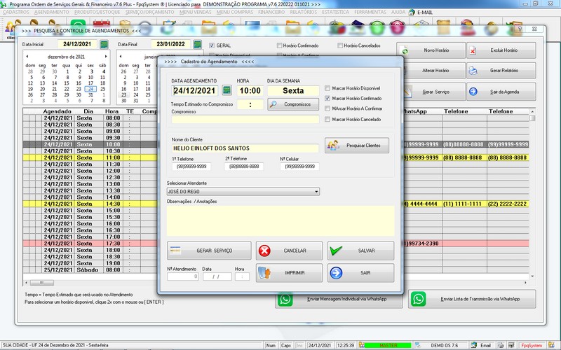 Imagens do Programa Servi�os Gerais v7.6 Plus