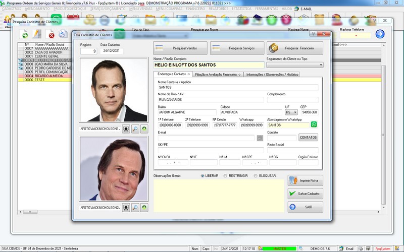 Imagens do Programa Servi�os Gerais v7.6 Plus