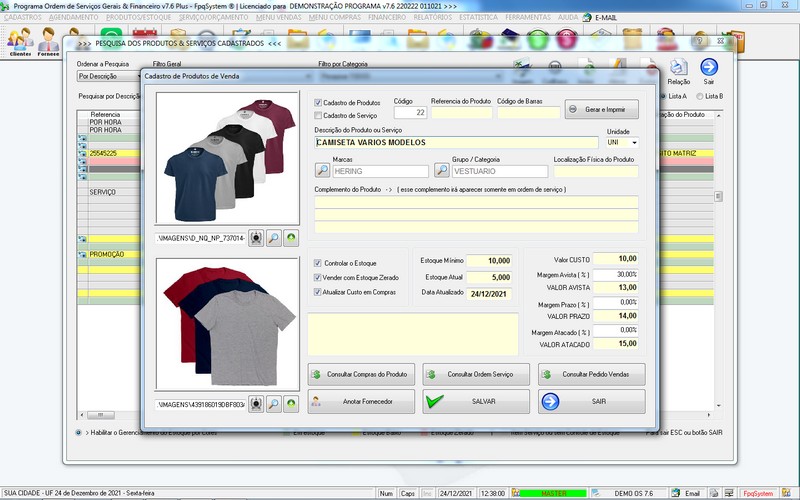 Imagens do Programa Servi�os Gerais v7.6 Plus