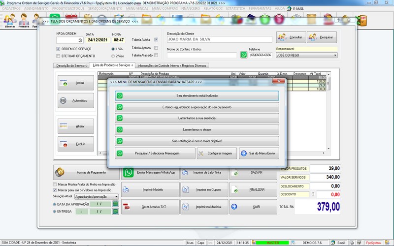 Imagens do Programa Servi�os Gerais v7.6 Plus