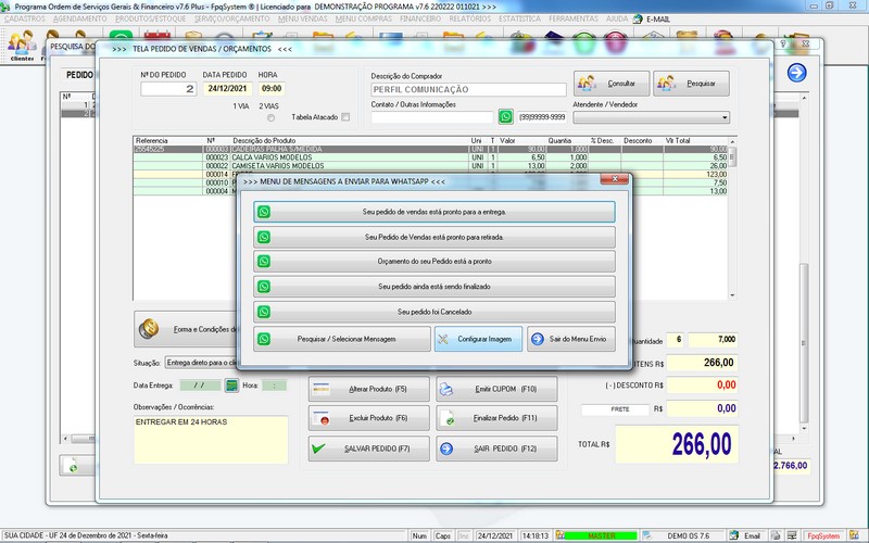 Imagens do Programa Servi�os Gerais v7.6 Plus