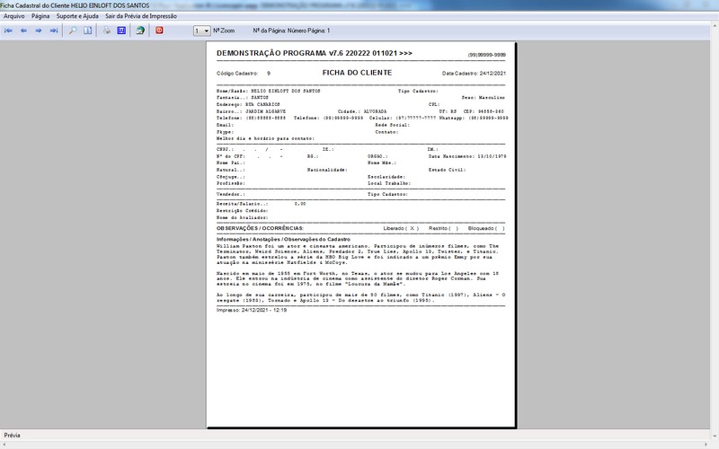 Imagens do Programa Servi�os Gerais v7.6 Plus