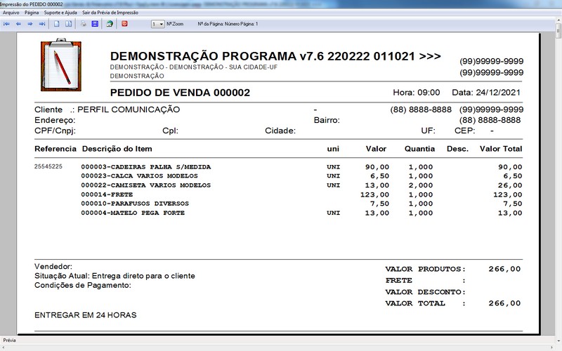 Imagens do Programa Servi�os Gerais v7.6 Plus