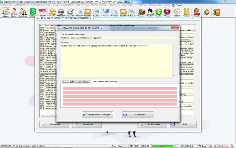 Imagens do Programa Servi�os Gerais v7.6 Plus