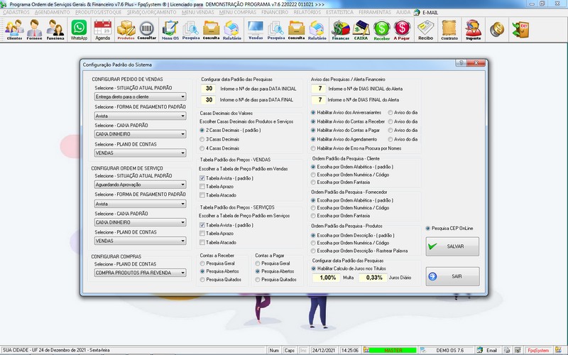 Imagens do Programa Servi�os Gerais v7.6 Plus
