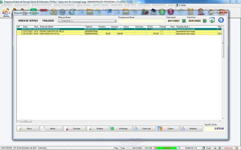 Imagens do Programa Servi�os Gerais v7.6 Plus