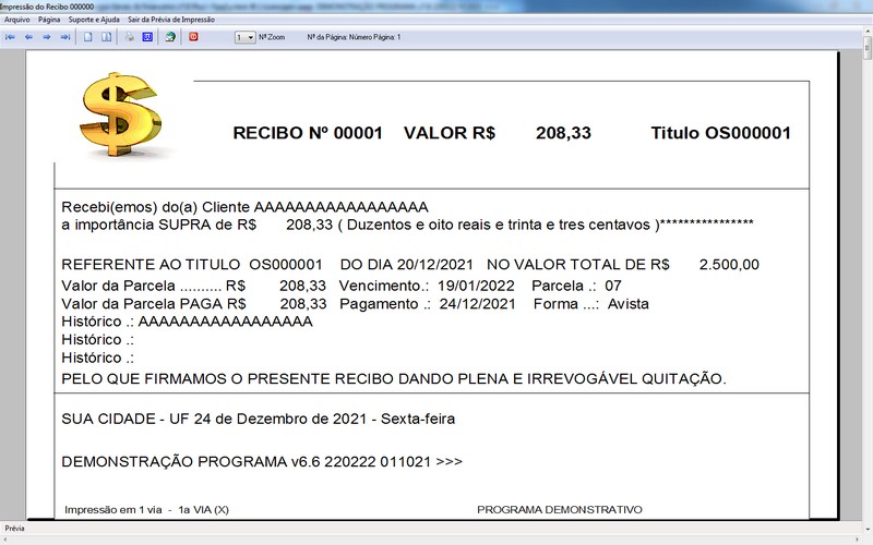 Imagens do Programa Servi�os Gerais v7.6 Plus