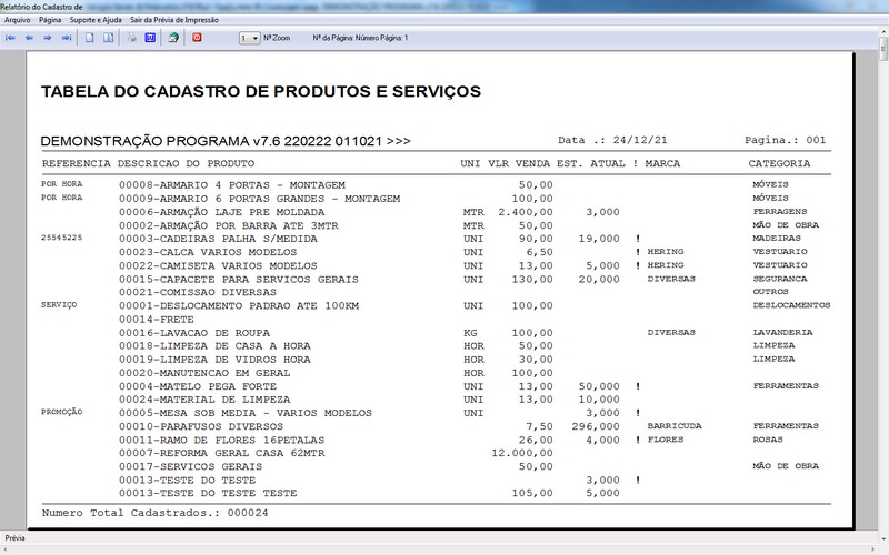 Imagens do Programa Servi�os Gerais v7.6 Plus