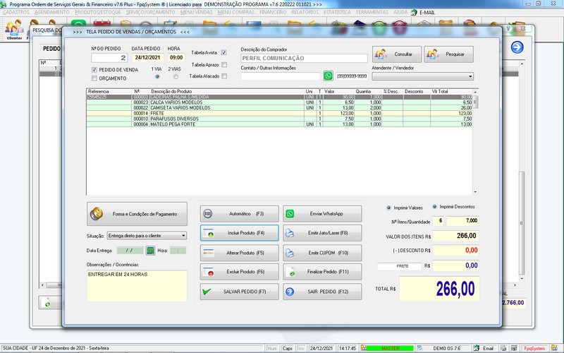 Imagens do Programa Servi�os Gerais v7.6 Plus