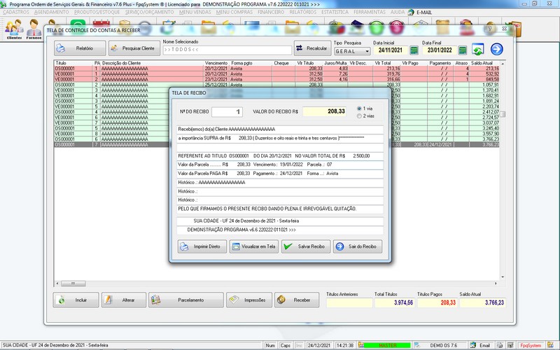 Imagens do Programa Servi�os Gerais v7.6 Plus